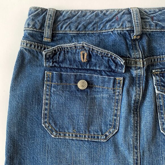 Vintage Y2K Gap Denim Jean Mini Skirt Coastal Grandma Cowgirl Preppy Timeless - Picture 6 of 9